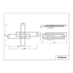 Luminosa Lighting Luminosa Dakari 80X60Cm Integrated Led Semi Flush Ceiling Light Matt Black 3X Led 3000K - thumbnail 8