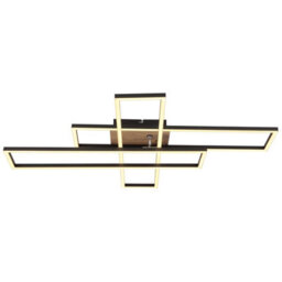 Luminosa Lighting Luminosa Dakari 80X60Cm Integrated Led Semi Flush Ceiling Light Matt Black 3X Led 3000K - thumbnail 3