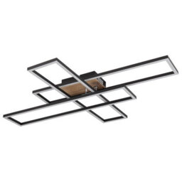 Luminosa Lighting Luminosa Dakari 80X60Cm Integrated Led Semi Flush Ceiling Light Matt Black 3X Led 3000K - thumbnail 2