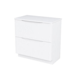 Nes Home Merton 800 mm Gloss White 2 Drawer Work Top Freestanding Vanity Unit Bathroom - thumbnail 5