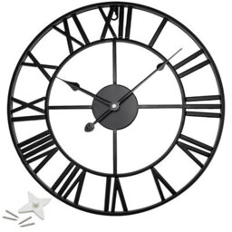Crystals 60Cm Garden Wall Clock Roman Large Indoor Outdoor Numerals Giant Open Face Metal - thumbnail 1