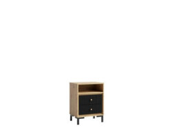 Arte Parii Bedside Table In Black - W500mm H680mm D370mm, Sleek And Modern - thumbnail 1