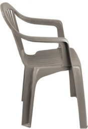 Simpa Solana Taupe Plastic Garden Chairs - Set Of 4 - thumbnail 4
