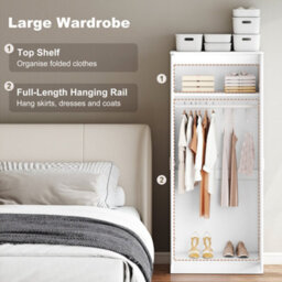 Wyld Haus Belatera High Gloss White 3-Piece Bedroom Furniture Set - Wardrobe, 5-Drawer Chest, 2-Drawer Bedside - thumbnail 6
