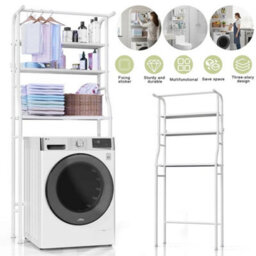 Over Toilet Storage Rack 3-Tier Bathroom Laundry Washing Machine Shelf Organizer - thumbnail 1