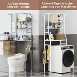 Over Toilet Storage Rack 3-Tier Bathroom Laundry Washing Machine Shelf Organizer - thumbnail 3