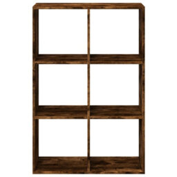 Berkfield Room Divider Bookcase Smoked Oak 69.5X29X103.5 Cm Engineered Wood - thumbnail 5