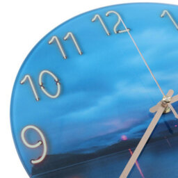 Living And Home 12 Inch Nordic Landscape Silent Wall Clock Frameless Tempered Glass Non Ticking Decorative Clock - thumbnail 4