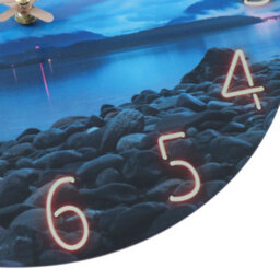 Living And Home 12 Inch Nordic Landscape Silent Wall Clock Frameless Tempered Glass Non Ticking Decorative Clock - thumbnail 6