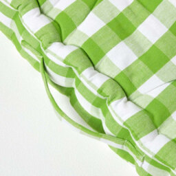 Homescapes Green Block Check Cotton Gingham Floor Cushion, 40 X 40 Cm - thumbnail 4