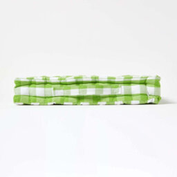 Homescapes Green Block Check Cotton Gingham Floor Cushion, 40 X 40 Cm - thumbnail 5