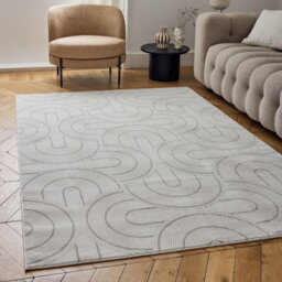 The Rugs Carmel Cream/grey Geometric Area Rug And Runner Non Shedding, Stain Resistant, Soft - thumbnail 1