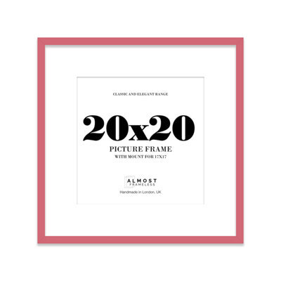 "20X20"" Pink Picture Frame - 20X20"" Square Frame With 17X17"" Mount For 20X20""/17X17"" Pictures Luxurious Style Room Decor, 1 Pack" - image 1