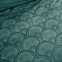 Catherine Lansfield Bedding Art Deco Pearl Embellished Duvet Cover Set With Pillowcases Teal Green - thumbnail 4