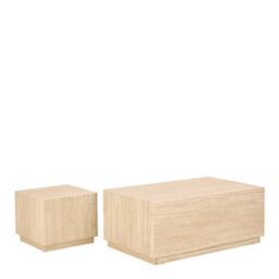 Furniture To Go Dice Square And Rectangular Coffee Table Set Of 2 In Travertine Rough Paper Effect - thumbnail 1
