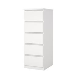Tvilum Esla Matt White No Effect 5 Drawer Tall Chest (H)1113mm (W)404mm (D)500mm - thumbnail 4