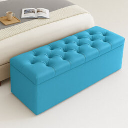 120Cm Chesterfield Ottoman Storage Box, Teal Plush Velvet Upholstered Blanket Box, End Of Bed Bench, Deep Storage Chest