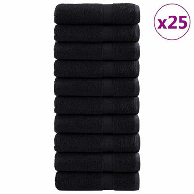 Berkfield Modern Shower Towels 25 Pcs Black 70 X 140 Cm Cotton