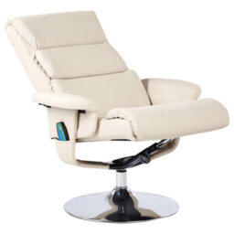Beliani Massage Chair Legend With Footstool Faux Leather Light Beige - thumbnail 5