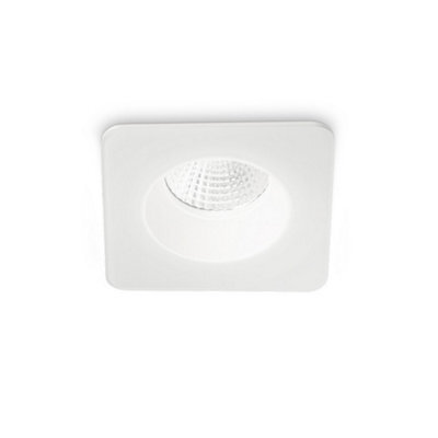 Ideal Lux Room-65 Square Recessed Downlight White Ip65, 3000K, 8W