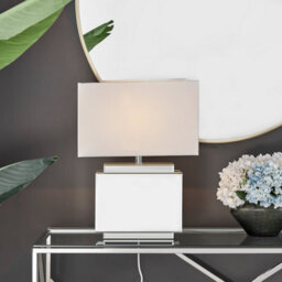 Furniturebox Saanvi Contemporary Mirrored Glass Table Lamp With Wide White Light Shade Including A Rated Energy Efficient Led Bulb - thumbnail 2