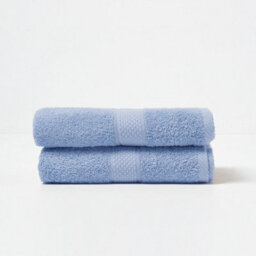 Homescapes Turkish Cotton Light Blue Hand Towel - thumbnail 3