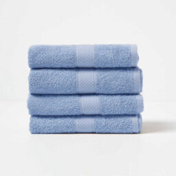 Homescapes Turkish Cotton Light Blue Hand Towel - thumbnail 2
