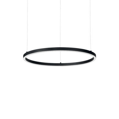 Ideal Lux Oracle Integrated Led Circle Ceiling Pendant Lamp 1 Light Black 3000K