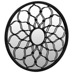 Berkfield Mirror Black 60X3 Cm Iron Round For Indoor Use - thumbnail 3
