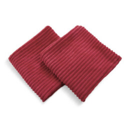 "Deconovo Set Of 2 Super Soft Corduroy Cushion Covers Wine Red 16""x16""" - thumbnail 2