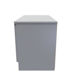 Poole Compact 2 Door Tv & Media Unit In Uniform Grey Gloss & Dusk Grey (Ready Assembled) - thumbnail 3