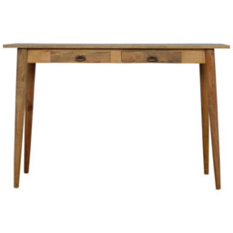 Artisan Furniture Solid Wood 2 Drawer Nordic Writing Desk, Beige