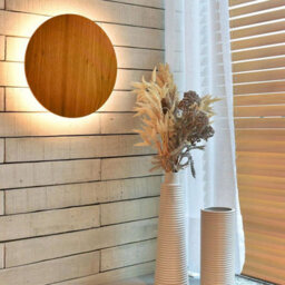 Luminosa Lighting Elstead Clean Flush Wall Lamp Teak - thumbnail 4