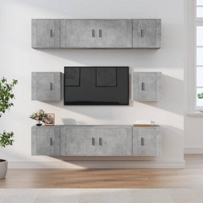 Berkfield 8 Piece Tv Cabinet Set Concrete Grey Engineered Wood - image 1