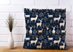 Warren Reed Designer Reindeer, Whimsical, Illustration Pattern Cushions 60Cm X 60Cm - thumbnail 2