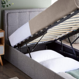 Home Treats Single Grey Ottoman Storage Bed Frame Gas Lifting With Deluxe Sprung Single Mattress - thumbnail 5