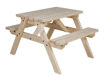 Arbor Garden Solutions Classic Pub Style Picnic Bench And Table (4Ft, Natural Finish) - image 1