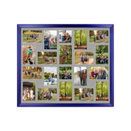 AK Frames 80X70Cm Purple Classic Multi Photo Frame With Silver Mount - Holds 20 Apertures (18X) 6X4, (2X) 4X4 Photos - thumbnail 1