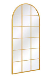 Mirroroutlet The Fenarc Gold Metal Framed Arched Window Wall Garden Mirror 180Cm X 90Cm - thumbnail 3