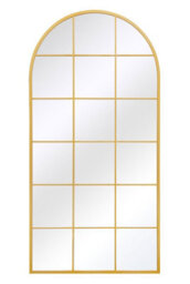 Mirroroutlet The Fenarc Gold Metal Framed Arched Window Wall Garden Mirror 180Cm X 90Cm - thumbnail 2