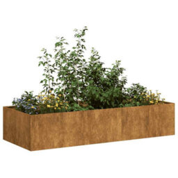 Berkfield Planter Rusty 200X80X40 Cm Weathering Steel - thumbnail 1