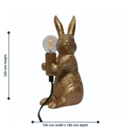 First Choice Lighting Set Of 2 Hop Hop Gold Bunny Rabbit Lamps - thumbnail 9