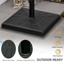 Outsunny 19Kg Square Resin Garden Parasol Base For Poles Of 32mm, 38mm, 48mm - thumbnail 5
