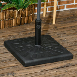 Outsunny 19Kg Square Resin Garden Parasol Base For Poles Of 32mm, 38mm, 48mm - thumbnail 1