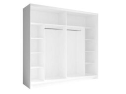 Arte Fino 12 White Sliding Door Wardrobe 230Cm - Minimalist Mirrored Wardrobe With Bright, Organised Bedroom Storage - thumbnail 2