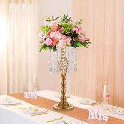 Living And Home Gold Crystal Flowers Arrangement Stand Tall Vase Wedding Table Centerpiece 54Cm (H) - thumbnail 2