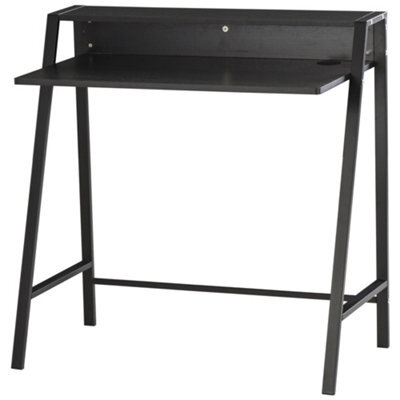 Wyld Haus Havi Lona Compact Black Writing Desk With Integrated Rear Shelf 84 X 45 Cm - image 1