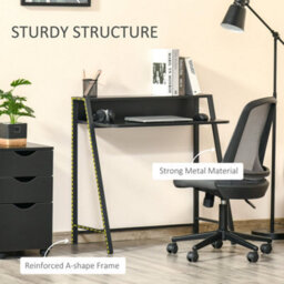 Wyld Haus Havi Lona Compact Black Writing Desk With Integrated Rear Shelf 84 X 45 Cm - thumbnail 5