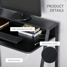 Wyld Haus Havi Lona Compact Black Writing Desk With Integrated Rear Shelf 84 X 45 Cm - thumbnail 6