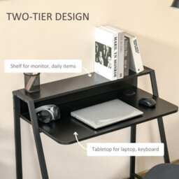 Wyld Haus Havi Lona Compact Black Writing Desk With Integrated Rear Shelf 84 X 45 Cm - thumbnail 4